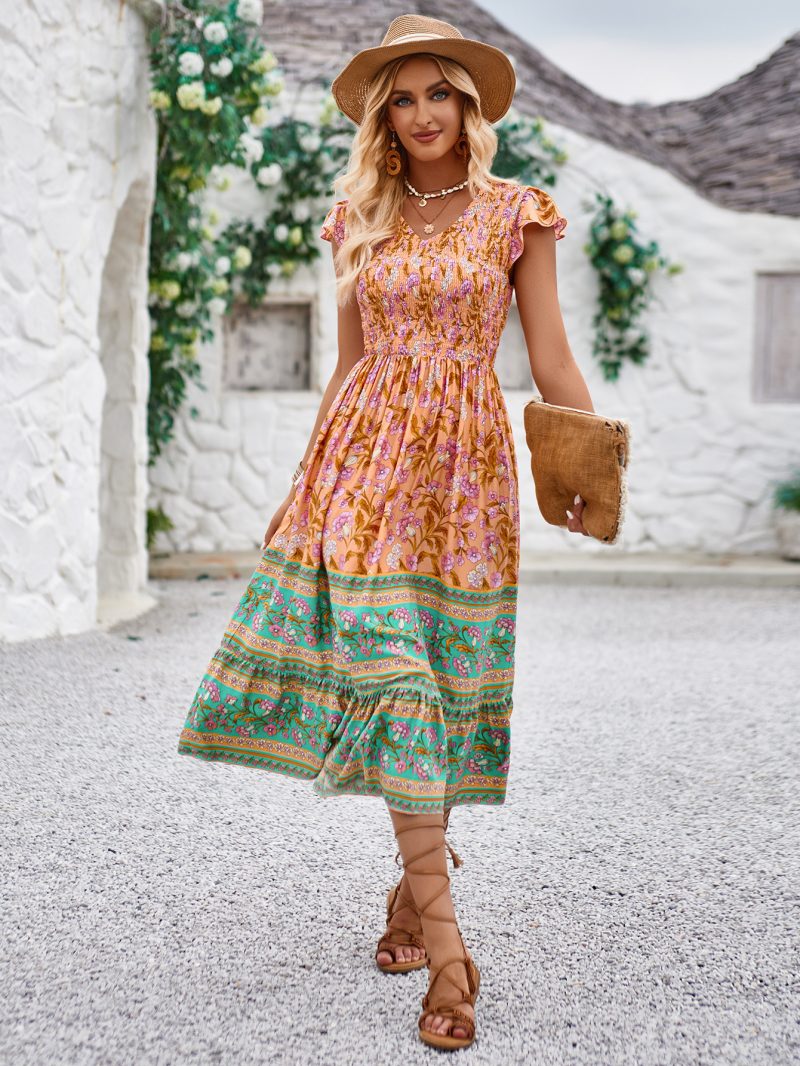 Bohemian Print Dress - Summer Casual V-neck - Image 3