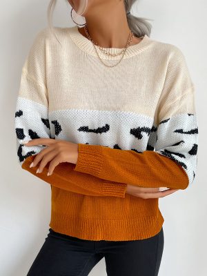 Multicolor Long Sleeve Thin Bottoming Sweater for Fall Women’s Wear