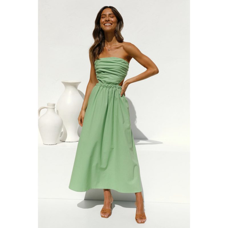 Maxi Strapless Chest-Wrapped Dress - Spring/Summer