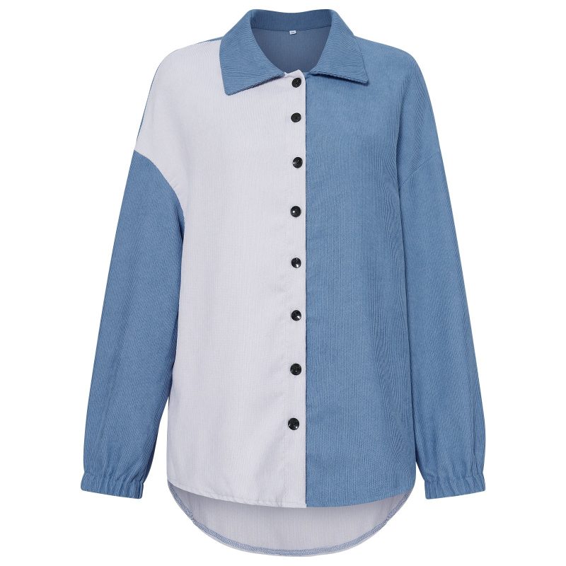 Contrast Color Loose Shacket: Early Autumn Style - Image 4