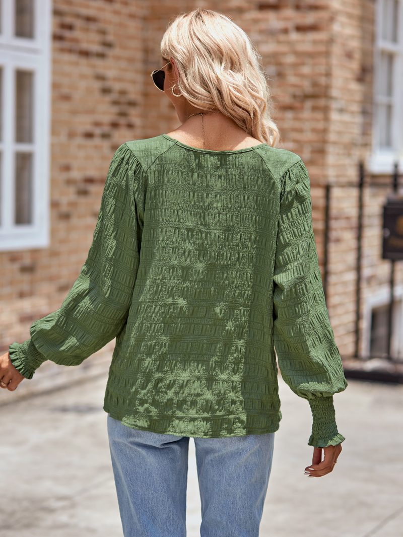 Casual Solid Color Patchwork Top for Women - Image 4