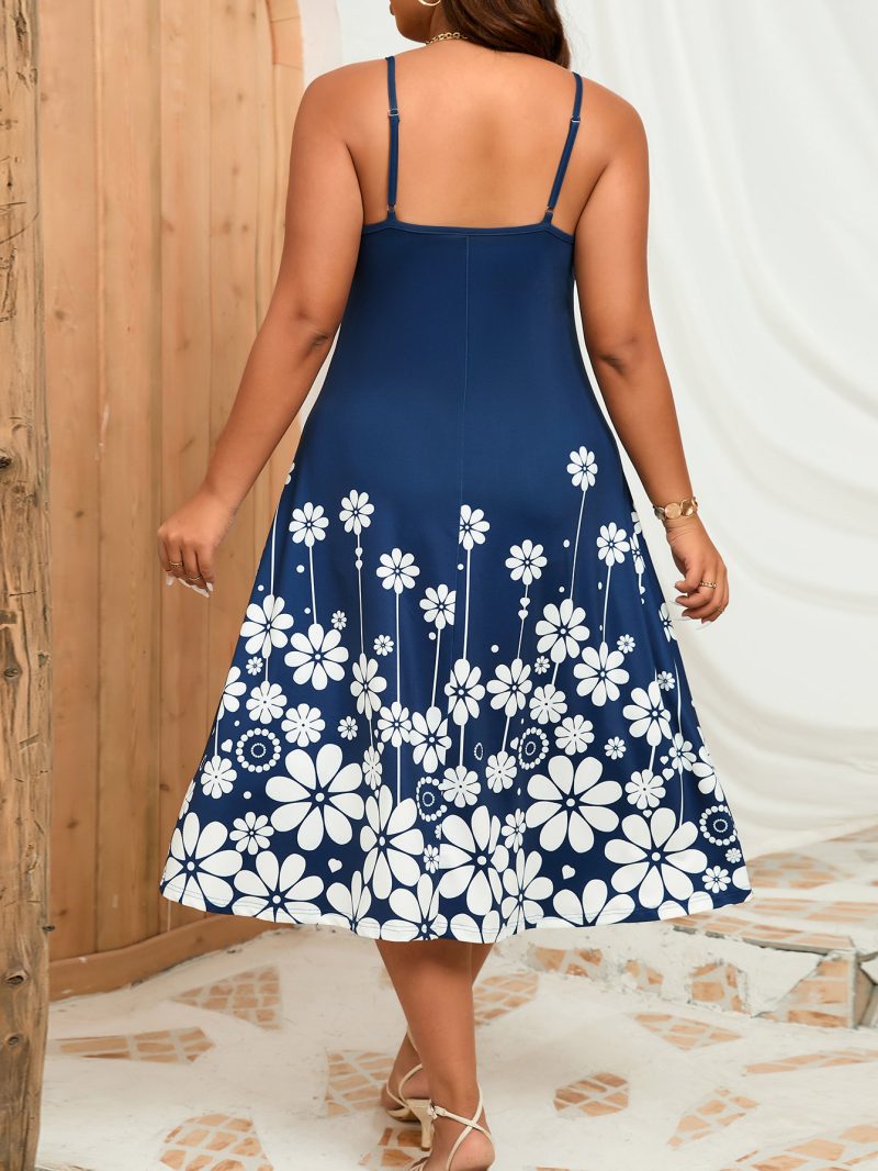 Printed Sleeveless Maxi Dress - Plus Size Elegance - Image 5