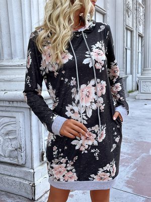 Printed Hoodie Dress – Cozy Autumn Fashion