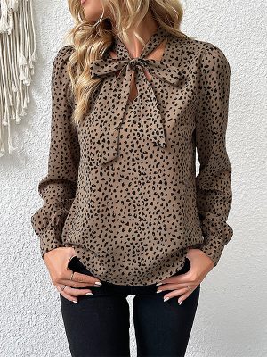 Leopard Print Long Sleeve Shirt – Autumn Style