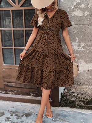 Printed Short Sleeve Dress – Women’s Summer Fashion