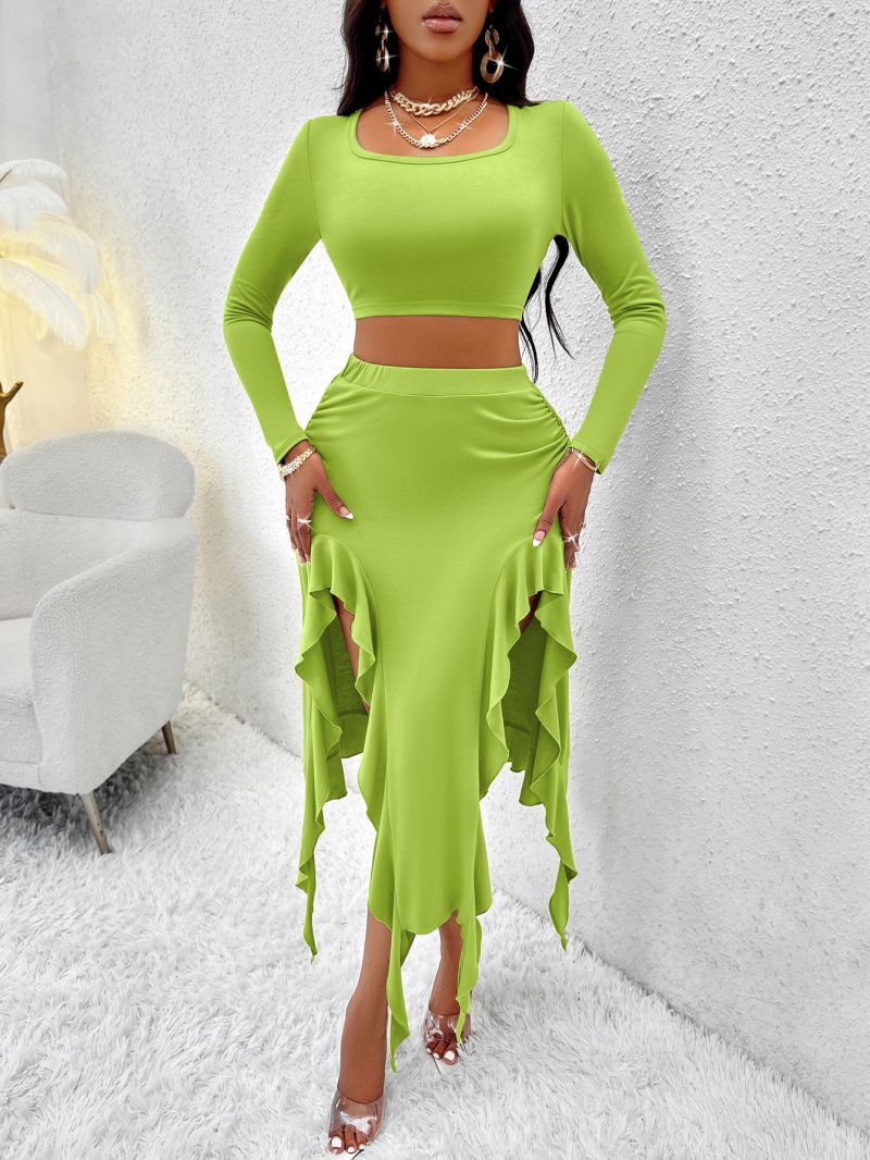 Ruffled Skirt Set - Fall Fashion - Image 4
