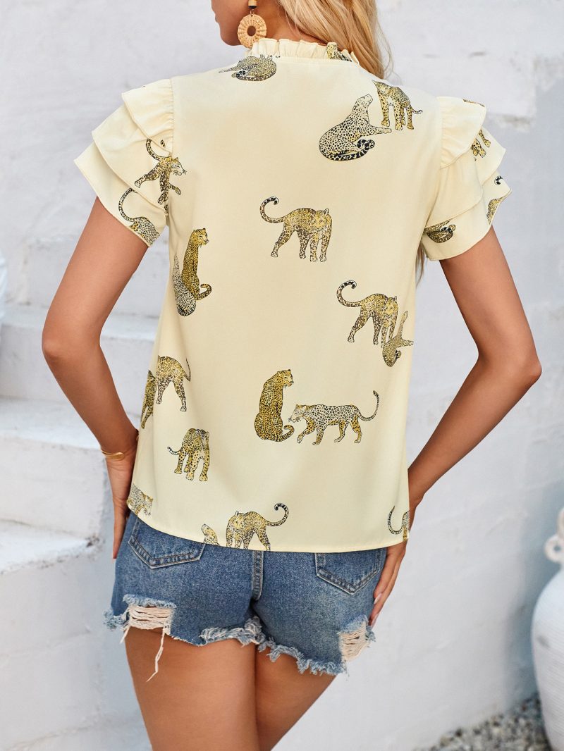 Summer V-Neck Ruffle Top – Self-Designed Casual Chic - Image 4
