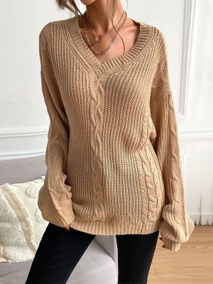 Women’s Long Sleeve Loose Sweater for Autumn/Winter