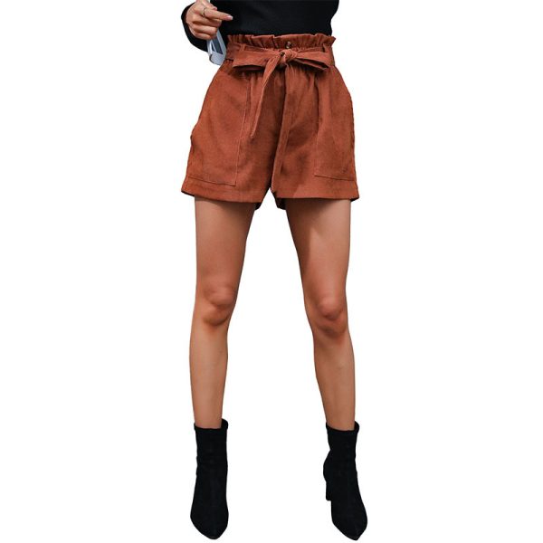 Stylish Summer Middle East Women's Corduroy Loose Shorts - Image 5