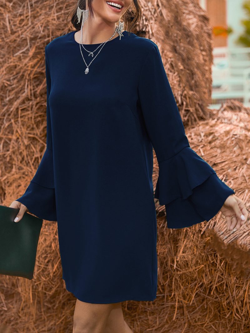Loose Crew Neck Dress - Autumn/Winter - Image 3