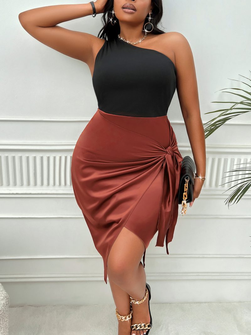 Plus Size Cross Shoulder Bag Hip Dress - Image 3