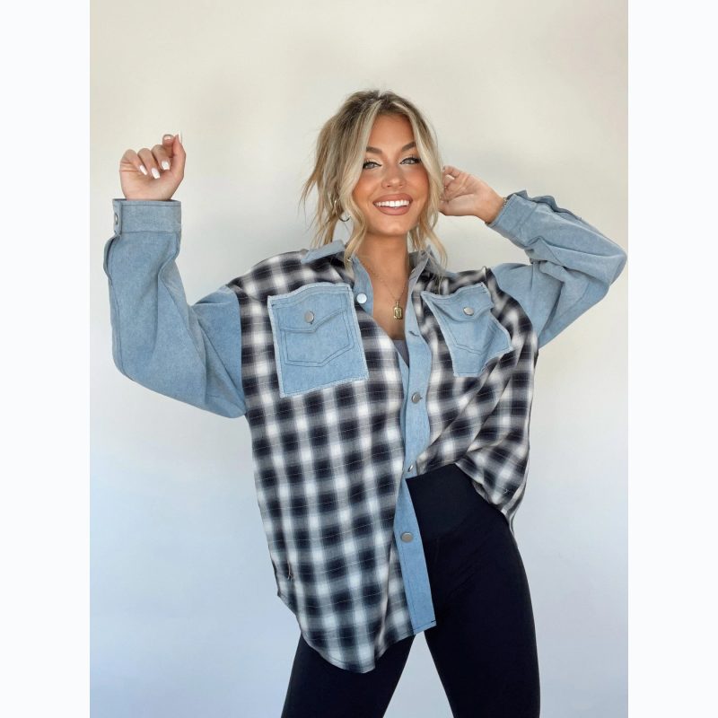 Woolen Patchwork Plaid Coat - Casual Autumn/Winter - Image 2