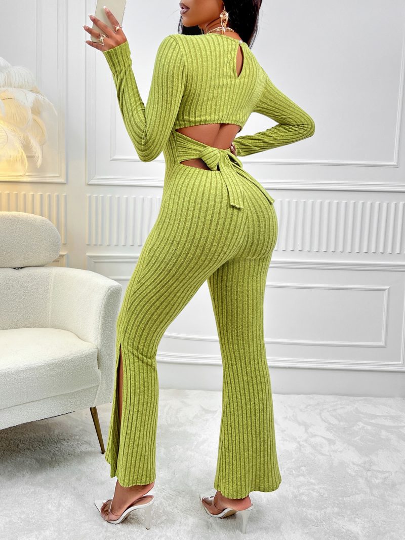 Chic and Sexy: Solid Color Long Sleeve Jumpsuit - Image 5
