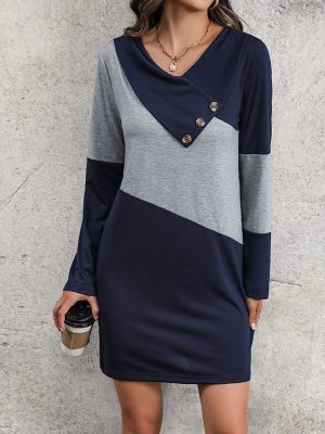 Color Matching Sweater Dress – Autumn Chic