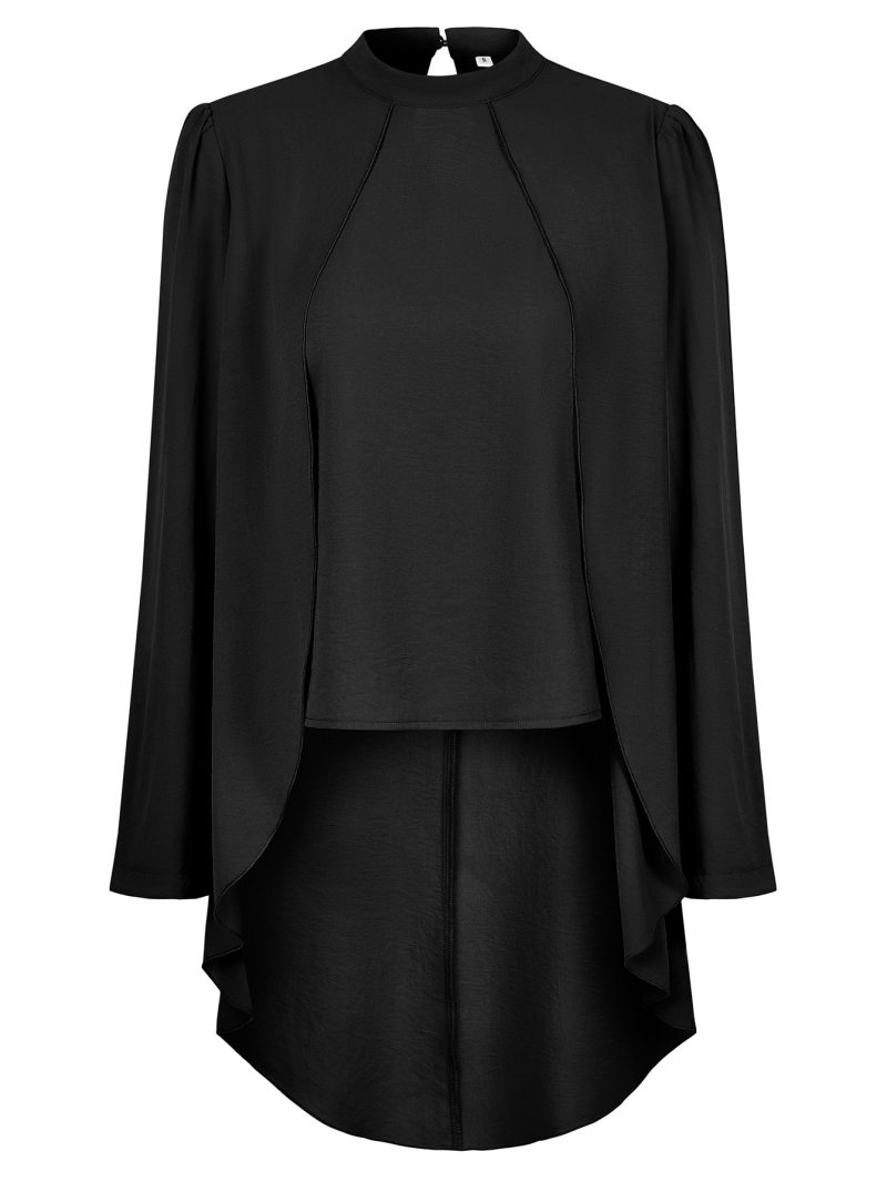 Fall-Winter Solid Color Half Collar Shirt - Image 4