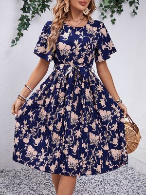 Floral Pattern Printing Dress – Women’s Summer Style