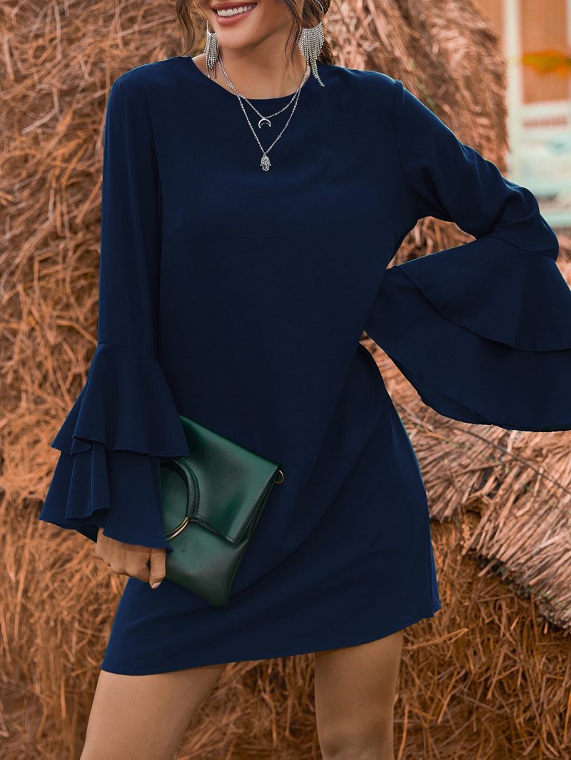 Loose Crew Neck Dress - Autumn/Winter - Image 2