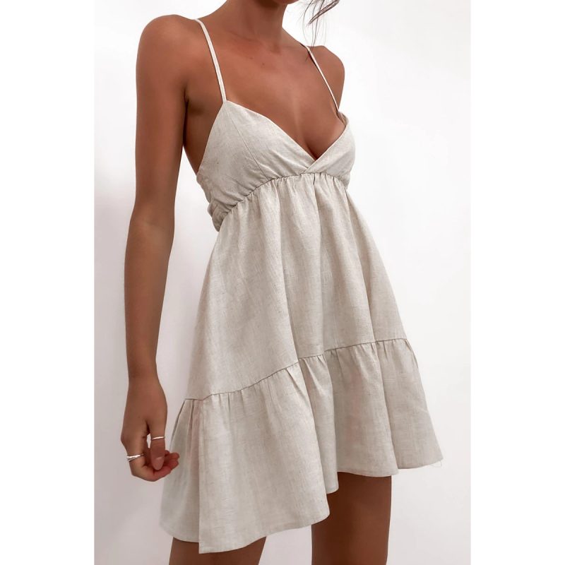 New V-neck Office Strap Sundress - Spring/Summer - Image 2