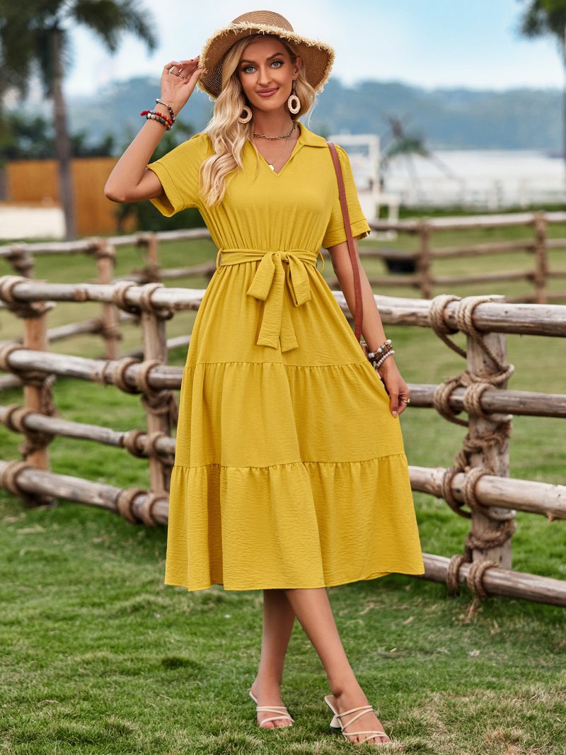 Sunshine Lace-up Dress - Casual Summer Women - Image 2