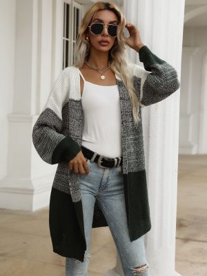 Autumn/Winter V-Neck Knitted Sweater Coat