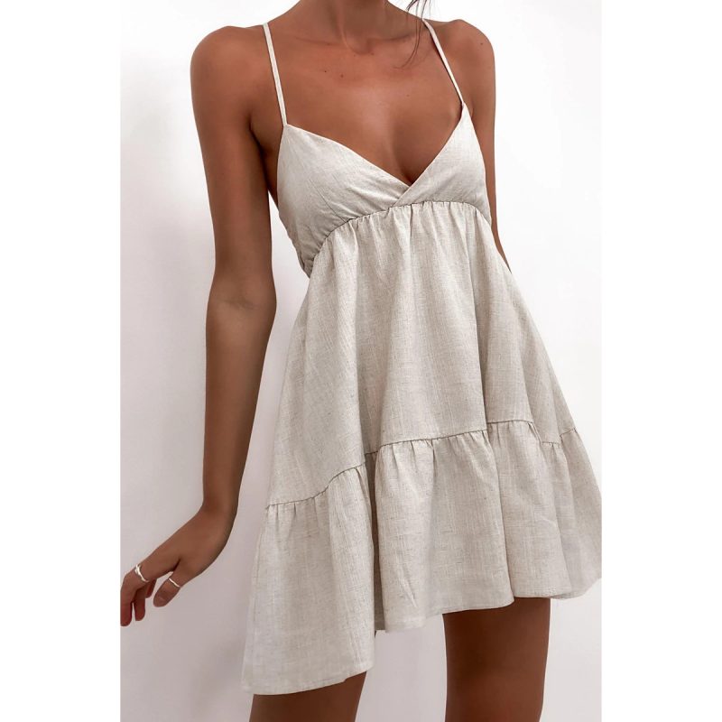 New V-neck Office Strap Sundress - Spring/Summer - Image 3