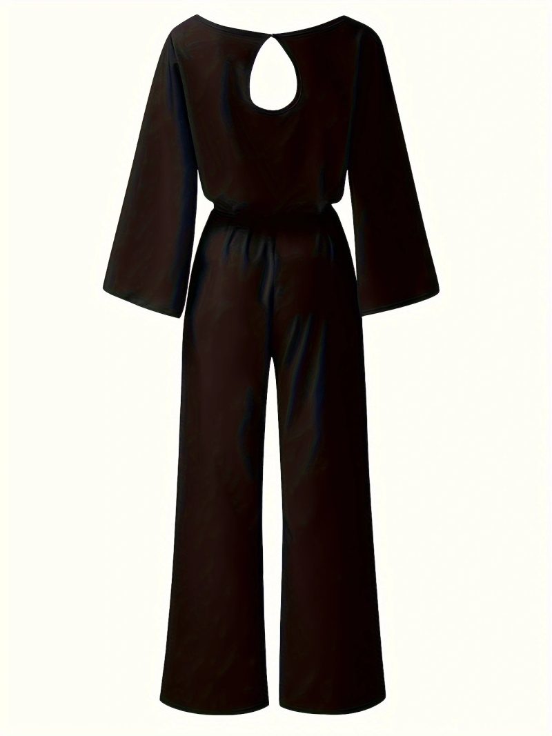 Round Neck Solid Color One-Piece Trousers - Fall - Image 5