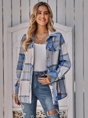 Plaid Single-Breasted Coat – Autumn Chic