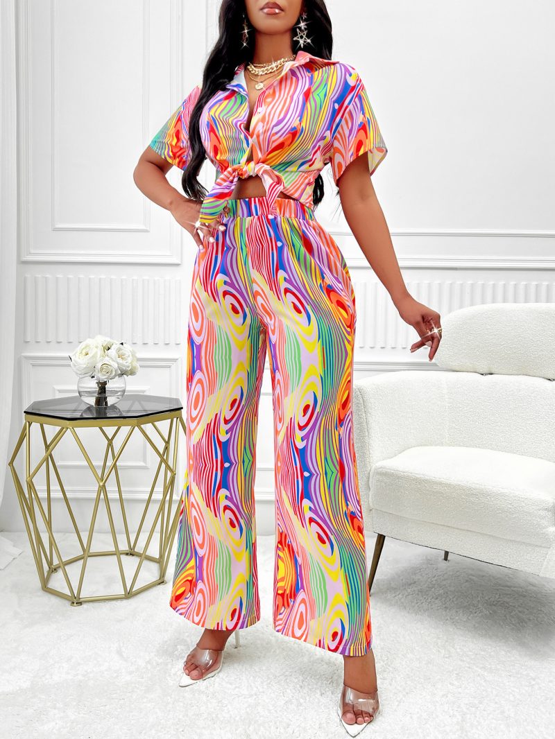 Printed Long Sleeve Set - Summer - Image 3