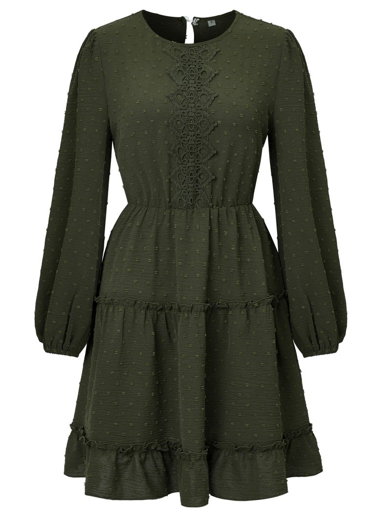 Round Neck Tight Lace Dress - Fall/Winter - Image 4