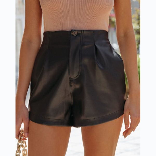 High Waist Leather Shorts - Spring/Summer - Image 3