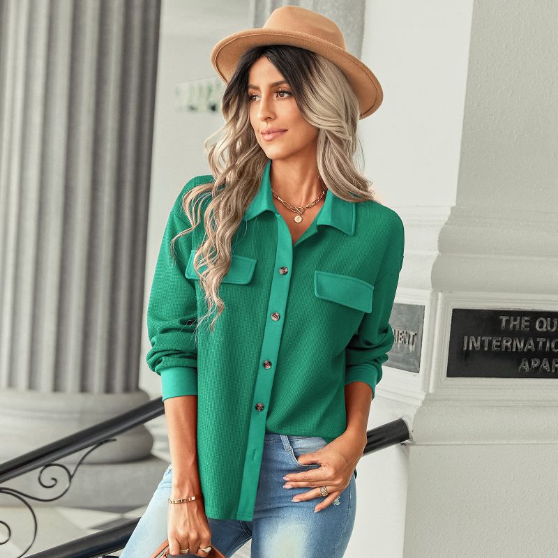 Waffle Knit Shirt: Cozy Style for Fall - Image 3