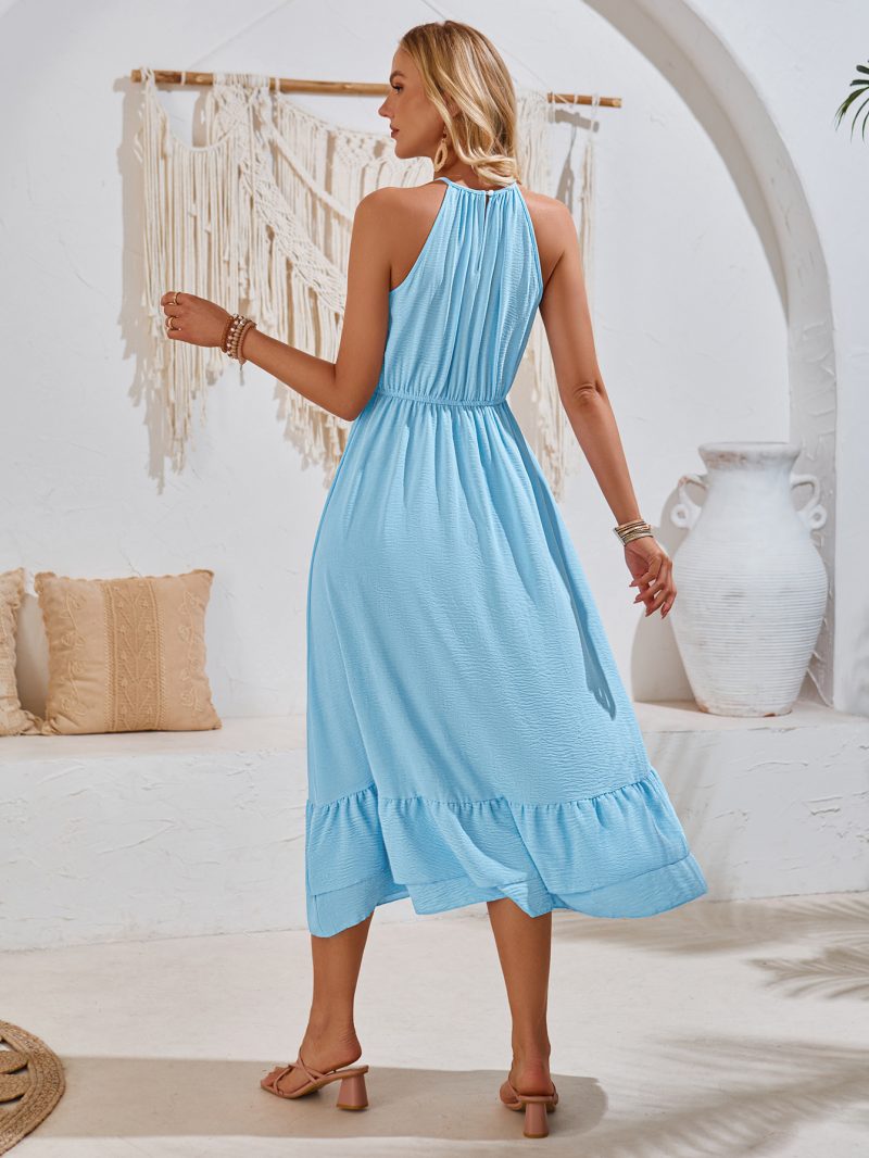 Halter V-Neck Sleeveless Dress - Image 5
