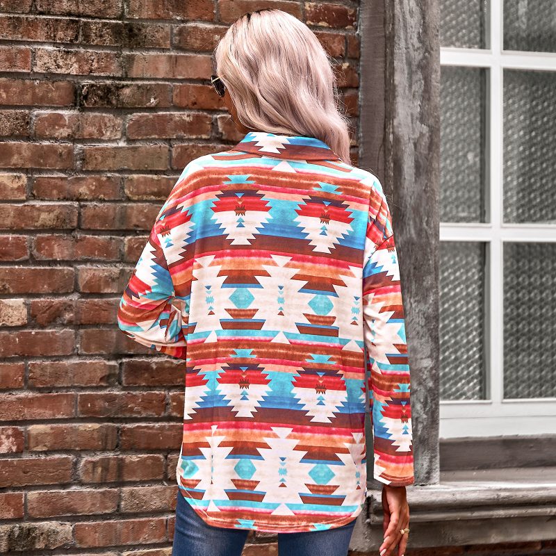 Casual Autumn Printing Knit Shirt for Women - Image 3