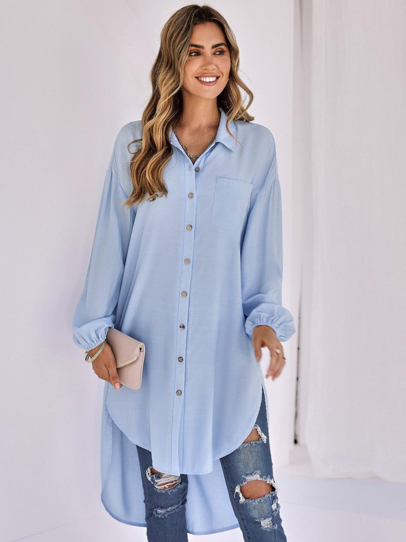 Loose Long Collared Shirt - Winter Comfort - Image 3