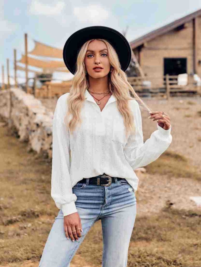 Chic Polo Collar Knit Top: Fall Fashion - Image 2