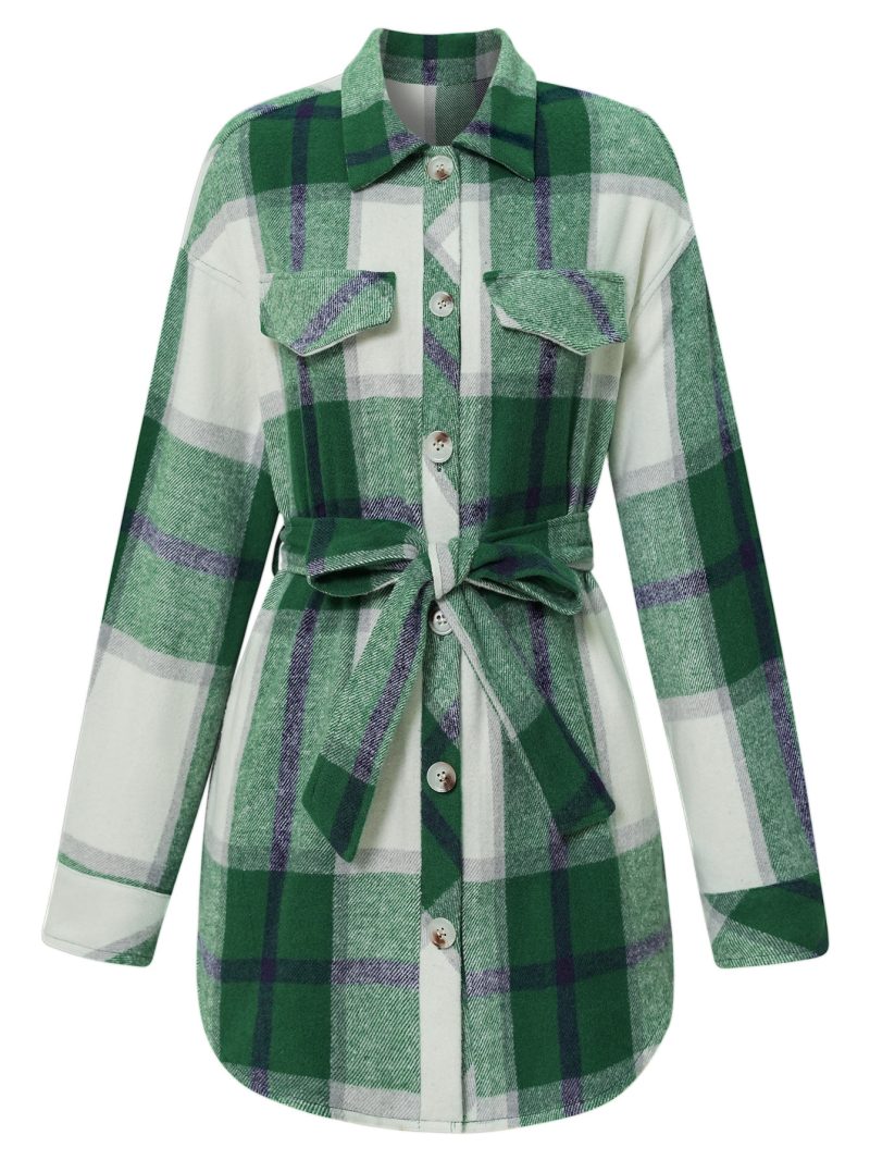 Plaid Single-Breasted Coat - Autumn Chic - Image 4