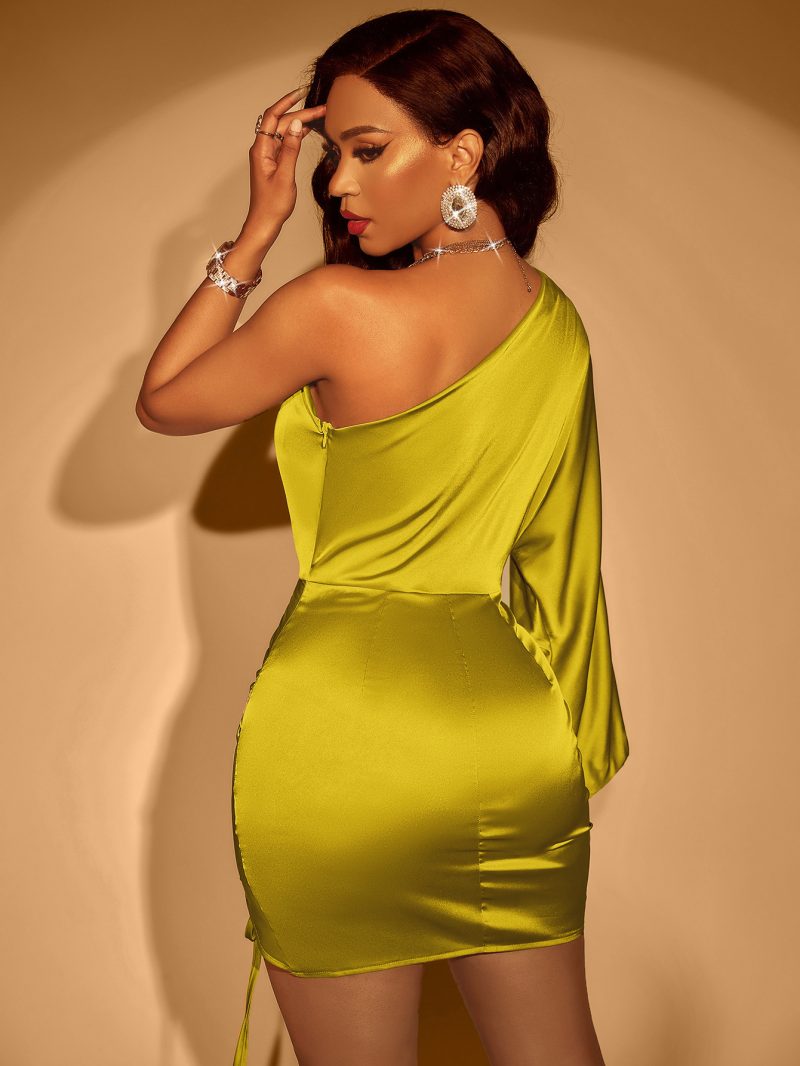 One-Shoulder Drawstring Dress - Summer - Image 5