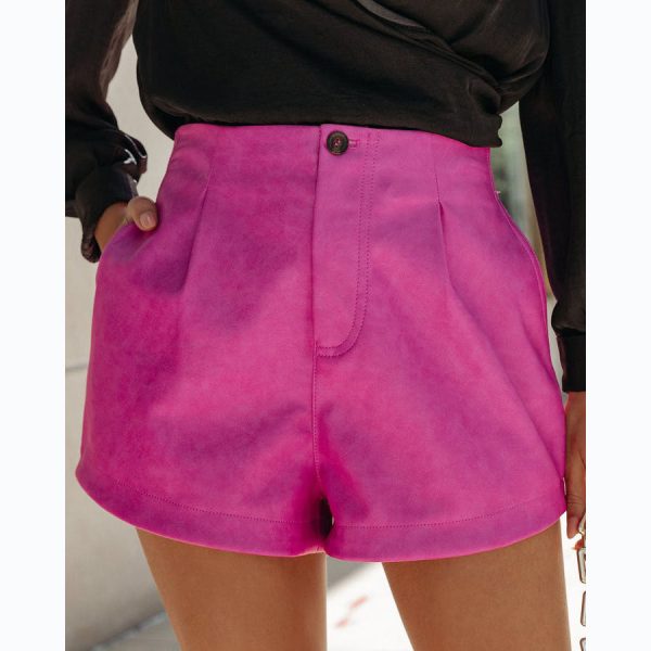 High Waist Leather Shorts - Spring/Summer - Image 5