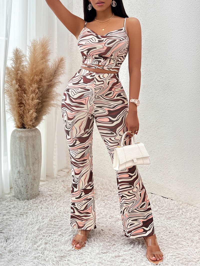 Summer Sexy Printed Sling Long Jumpsuit - Image 2