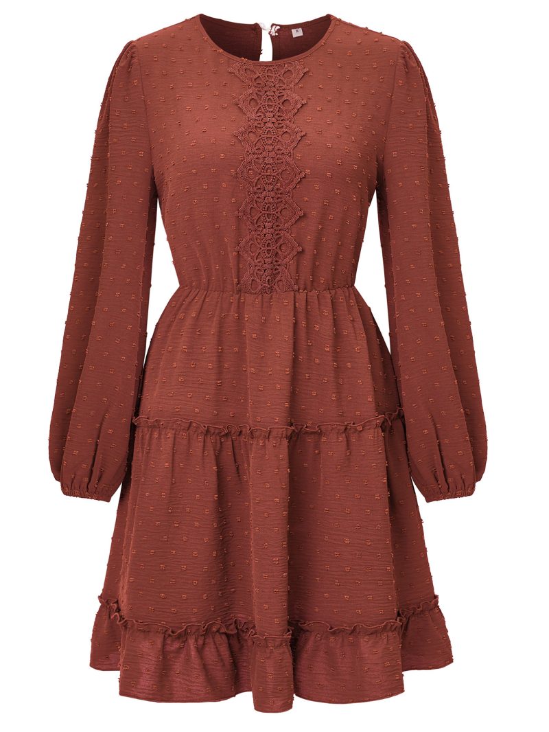 Round Neck Tight Lace Dress - Fall/Winter - Image 2
