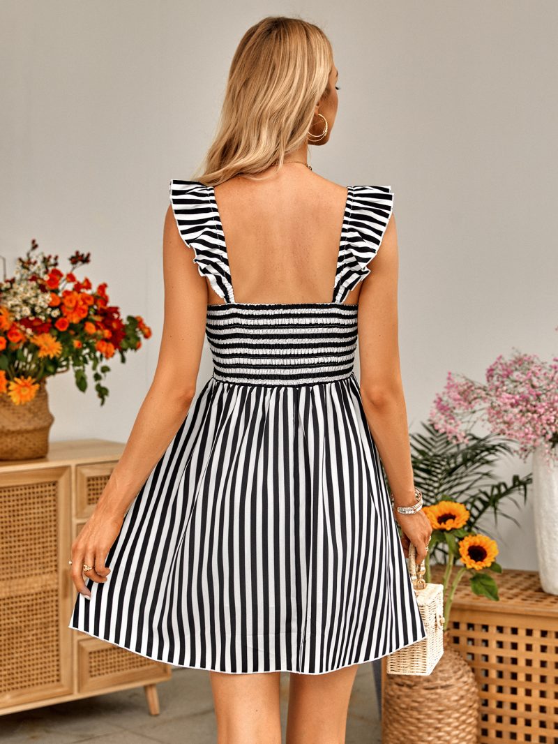 Striped Off-Shoulder Ruffled Dress: Summer Arrival - Image 2