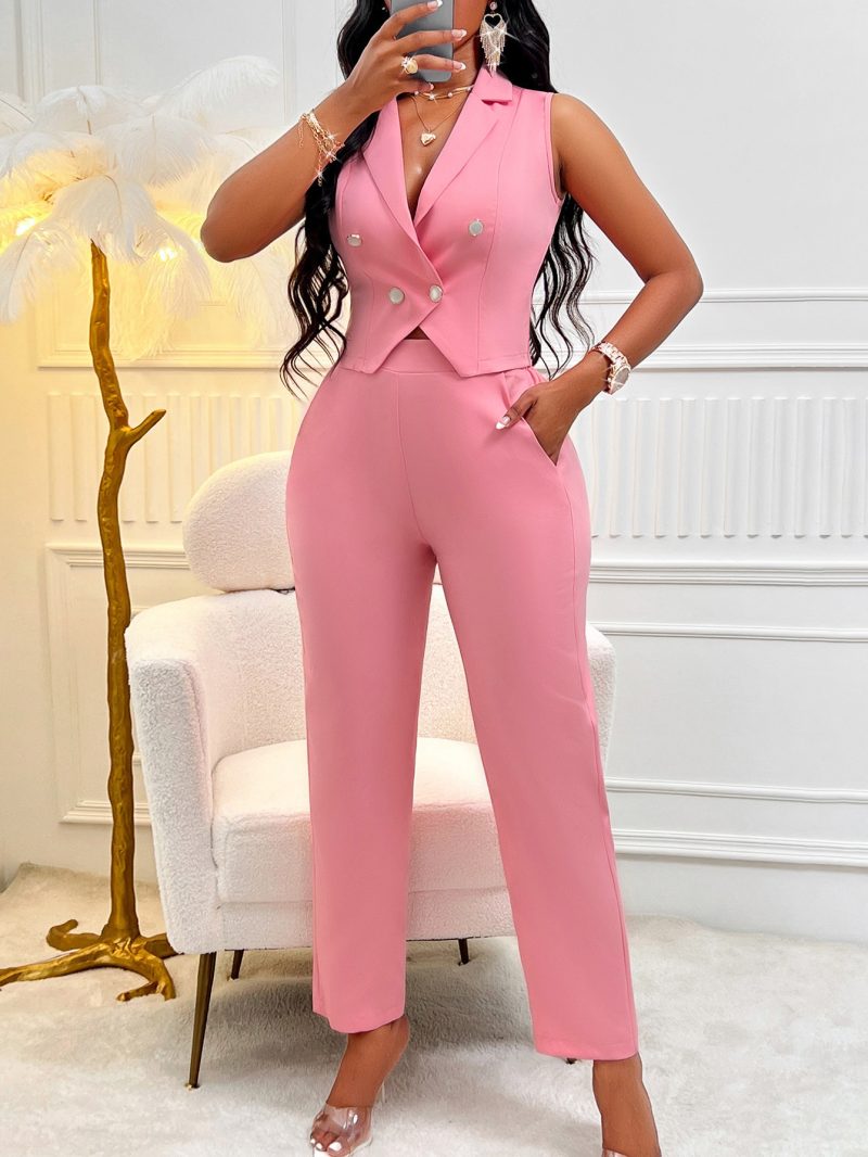 Sleeveless Vest Trousers Set - Summer - Image 3