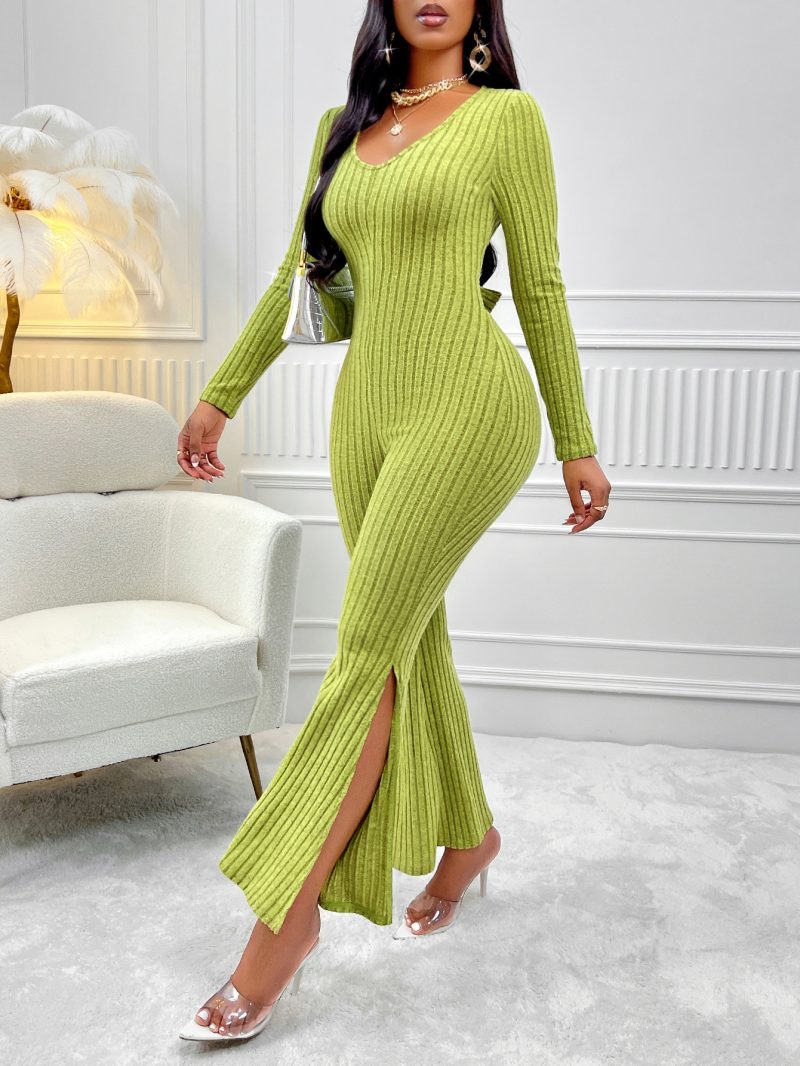 Chic and Sexy: Solid Color Long Sleeve Jumpsuit - Image 4