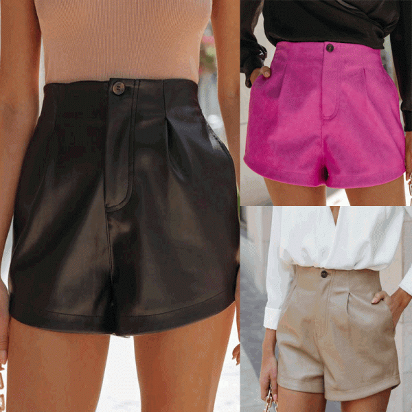 High Waist Leather Shorts - Spring/Summer - Image 4