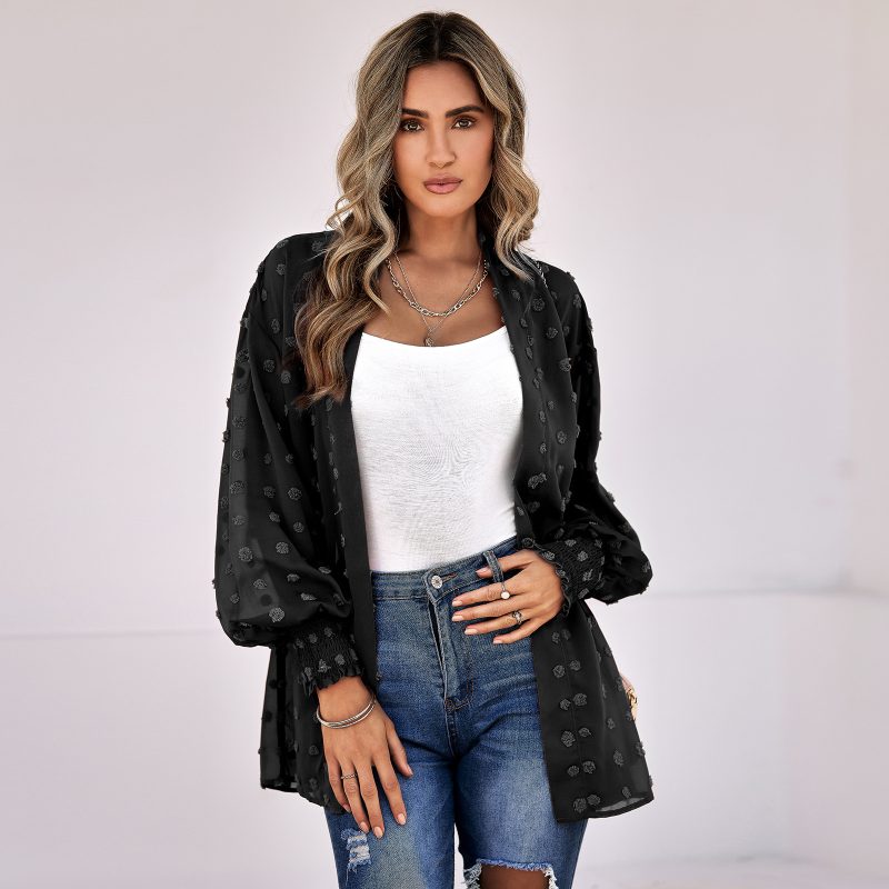 Solid Color Chiffon Cardigan - Casual Women's Clothing - Image 3