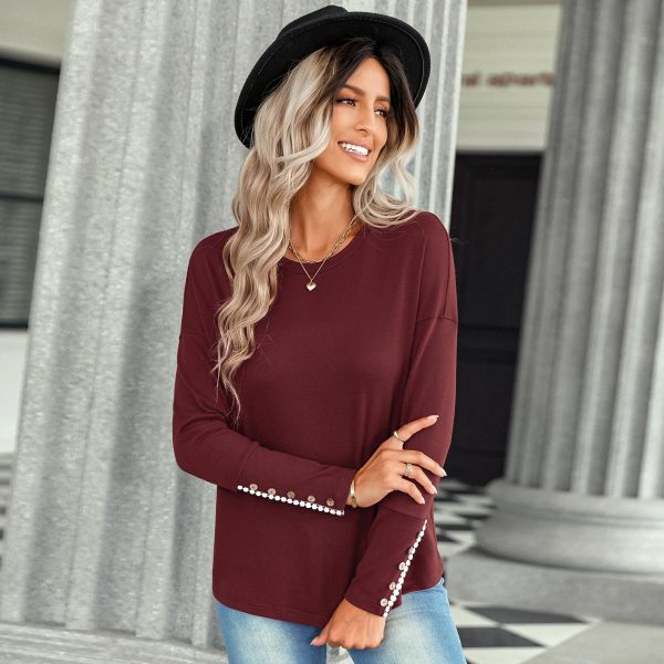 Effortless Style: Loose-Fitting Solid Color Women's T-Shirt - Image 3