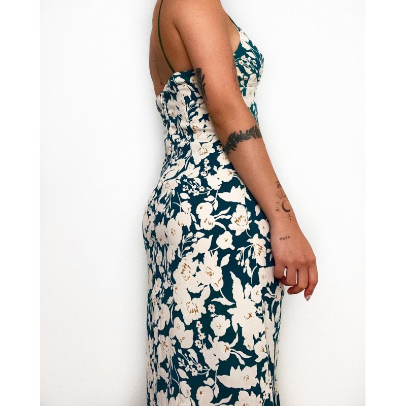 Digital Floral V-neck Strap Dress - Spring/Summer - Image 2