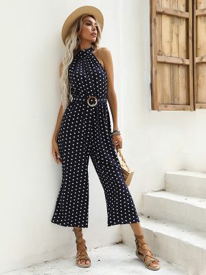 Belted Polka Dot Jumpsuit – Summer Chic