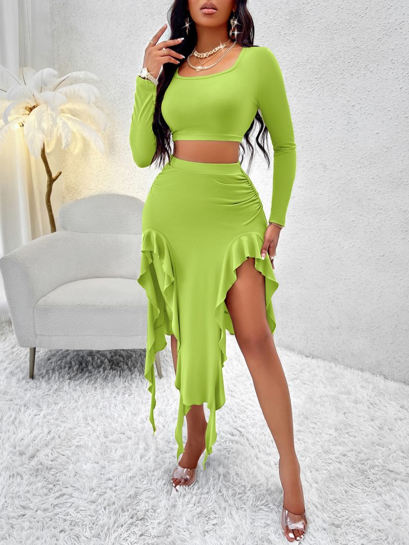 Ruffled Skirt Set - Fall Fashion - Image 2