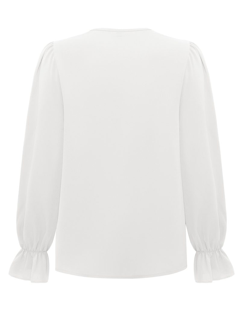 V-Neck Lace Ruffle Sleeve Top - Winter Chic - Image 4